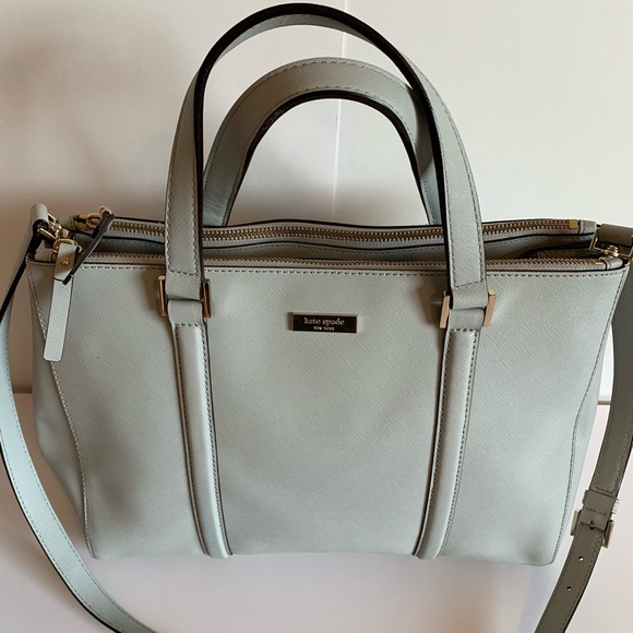 Kate Spade pebbled leather gray satchel/crossbody - Picture 3 of 8